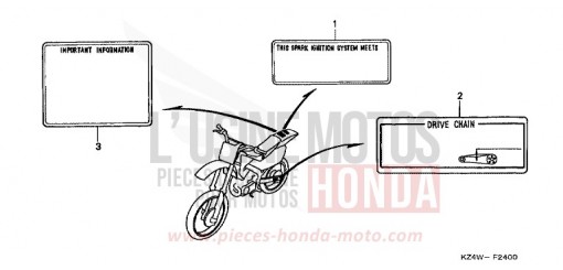 CAUTION LABEL CR125RX de 1999